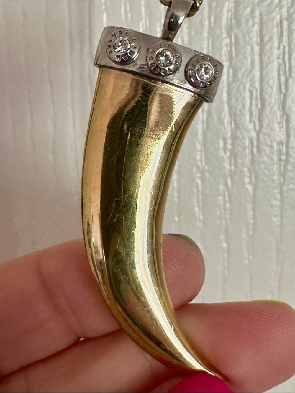 Henri Bendel Crystal Horn Pendant Necklace
